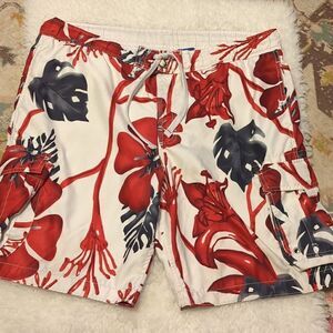 NOBO Men's Swim Trunks Hawaiian Floral Design Sz L (36-38)board shorts